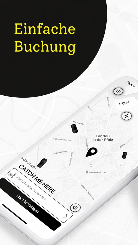 App „Taxi Zentrale Landau“: Taxi buchen mit automatischer Standorterkennung in Landau