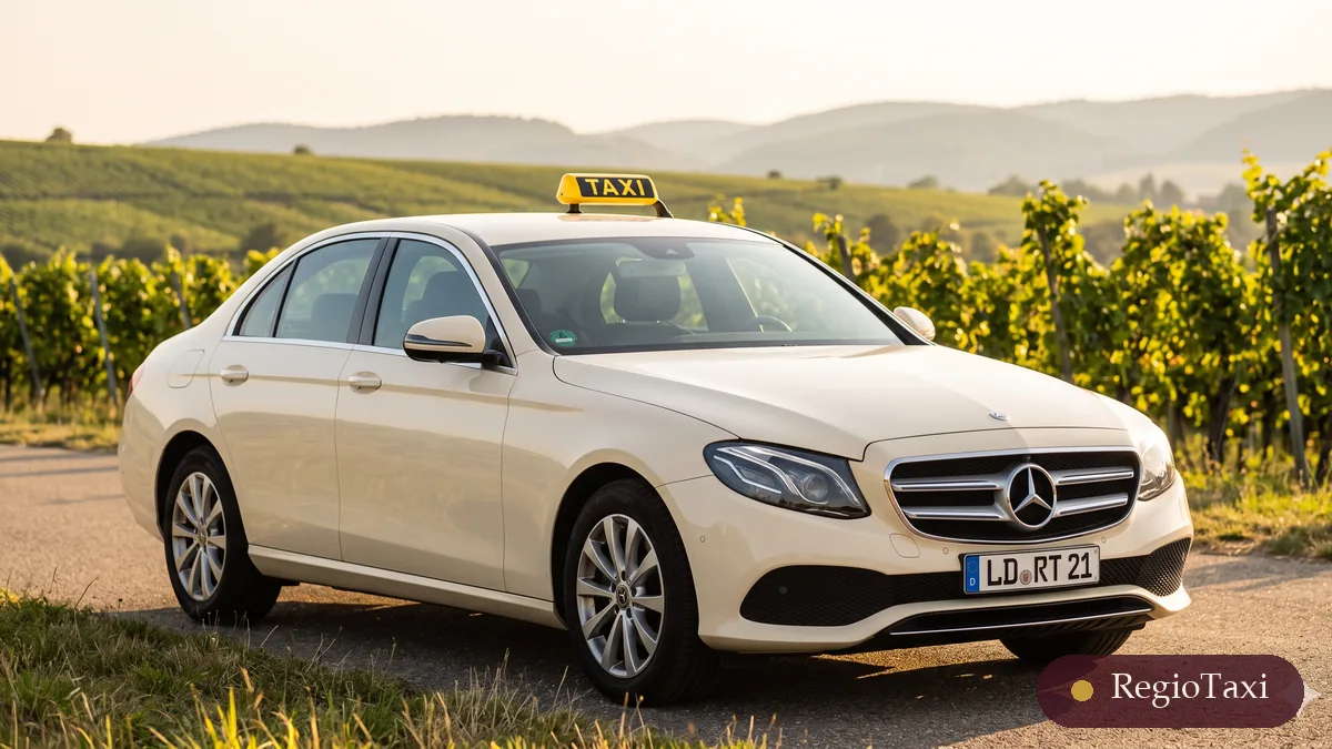 Beige Mercedes E-Klasse von RegioTaxi – Taxifahrten nach Essingen in der Pfalz